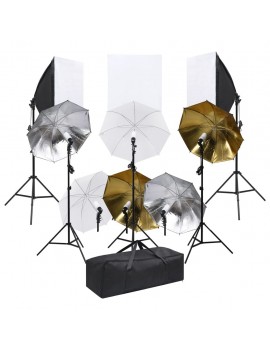 Photo studio set with lighting set and soft boxes