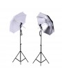 Andoer Photo Studio Continuous Umbralle Lighting Kit with 2 * 2m Light Stand + 2 * 45W 5500K Photo Lamp Bulb + 2 * 83cm Translucent White Soft Umbrella +2 * 83cm Black&Silver Umbrella + 2 * Swivel Socket