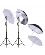 Andoer Photo Studio Continuous Umbralle Lighting Kit with 2 * 2m Light Stand + 2 * 45W 5500K Photo Lamp Bulb + 2 * 83cm Translucent White Soft Umbrella +2 * 83cm Black&Silver Umbrella + 2 * Swivel Socket