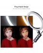 Compact Size LED Video Ring Light Fill-in Lamp 24W Dimmable 2700-5500K Color Temperature with Smartphone Holder 2pcs Ball Heads for iPhone X/8/7/6/6s for Samsung Huawei Xiaomi
