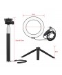 6 Inch Mini LED Ring Light Photography Lamp Dimmable 3 Lighting Modes USB Powered with Telescopic Stand Mini Desktop Tripod Ballhead for Selfie Photography