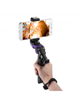 Andoer Universal Mini Phone Tripod Stand Handheld Grip Stabilizer with Adjustable Smartphone Clip Holder Bracket for iPhone 7 Plus/7/6/6 Plus/6s for Samsung Galaxy S7/S6