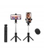 5-Section Extendable Selfie Stick Integrated Universal Phone Holder Tabletop Tripod with BT Remote Controller 10m Wireless Control for iPhone Samsung Huawei Xiaomi Phones